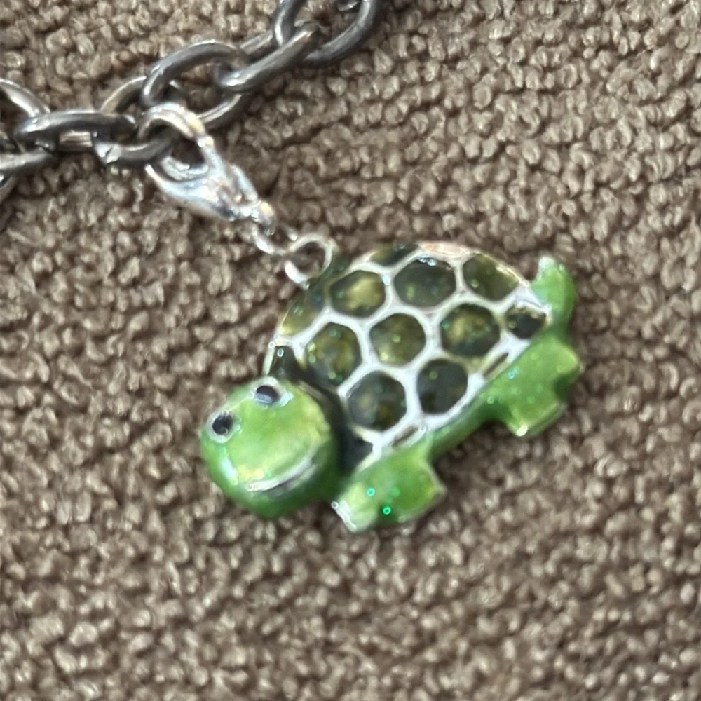 Claire’s Charm Bracelet Silver Tone Gymnastics, Daughter, Ballet, Turtle (TD)